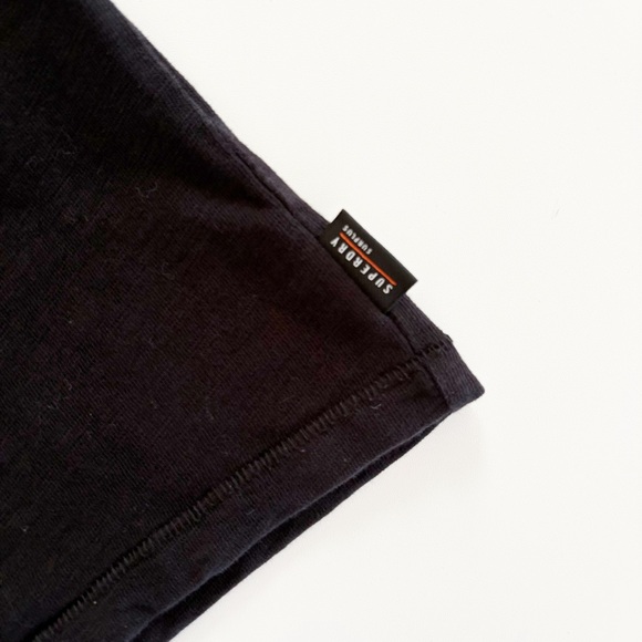 Superdry Surplus Goods Jet Black Graphic Long Sleeve Tee Top Size M - Picture 10 of 14